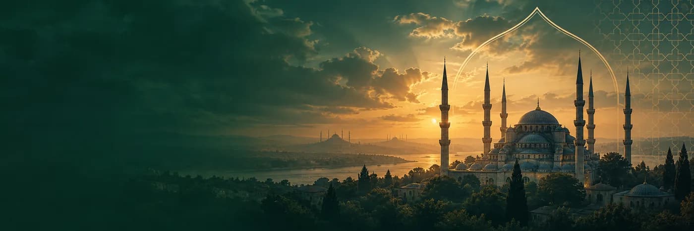 Gün batımında cami silüeti